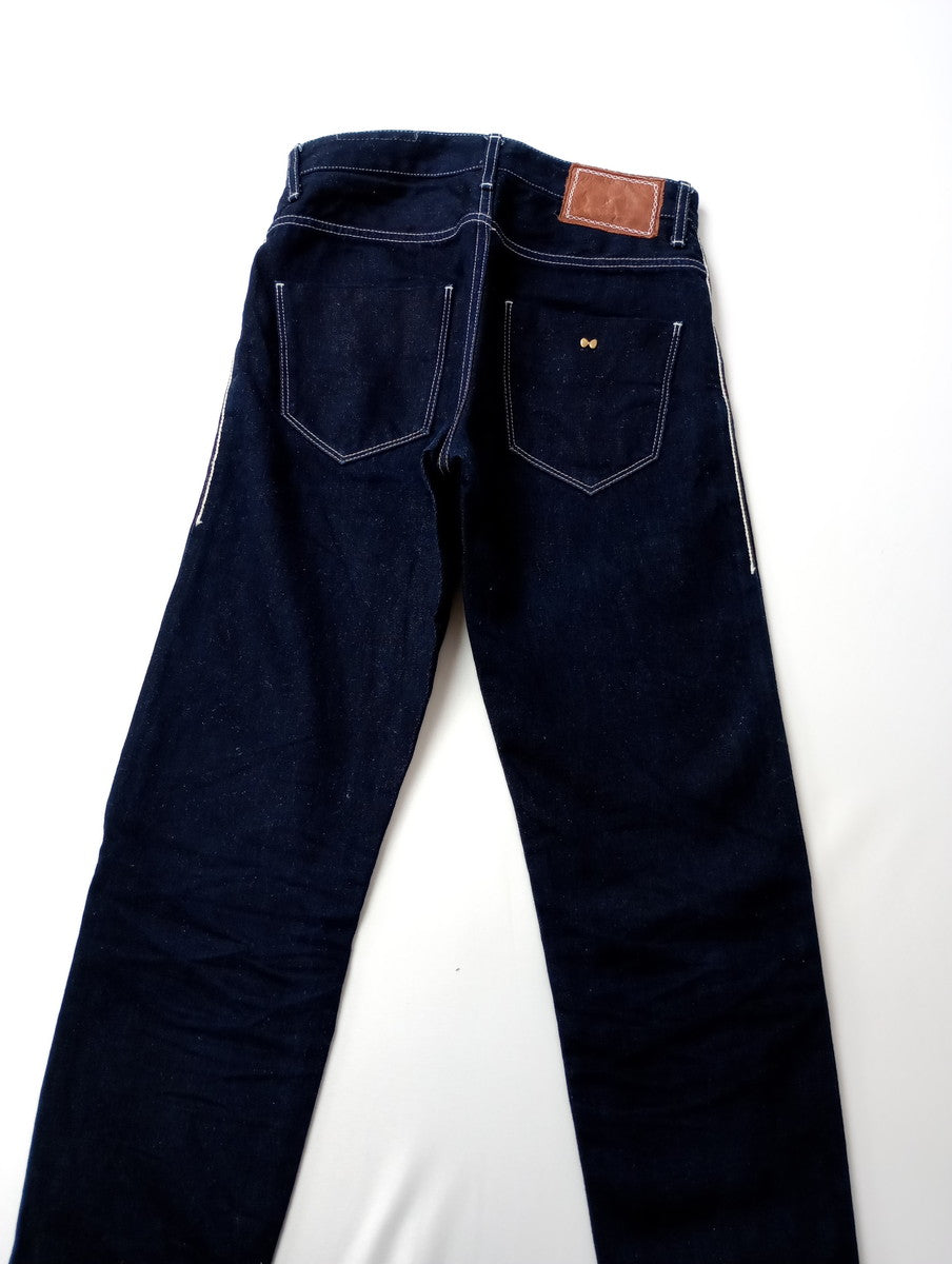 mina perhonen ミナペルホネン always テーパードデニムパンツ ネイビー 34【中古】