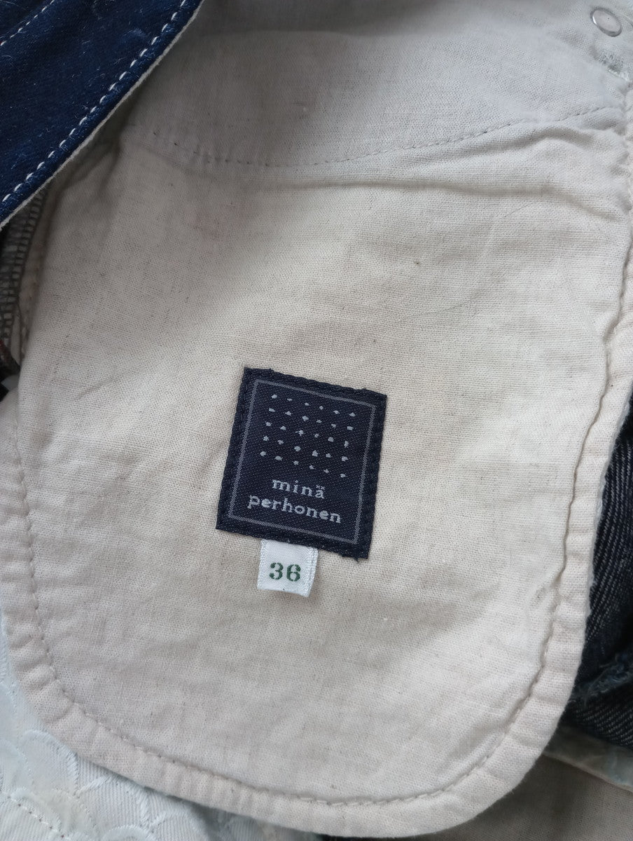 mina perhonen ミナペルホネン always  テーパード デニム  パンツ ネイビー36  【中古】