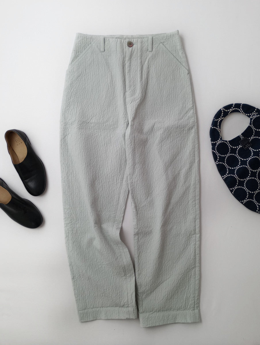 minaperhonen ミナペルホネン moon sand ムーンサンド パンツ コットン 綿 100% ライトブルー 36【中古】