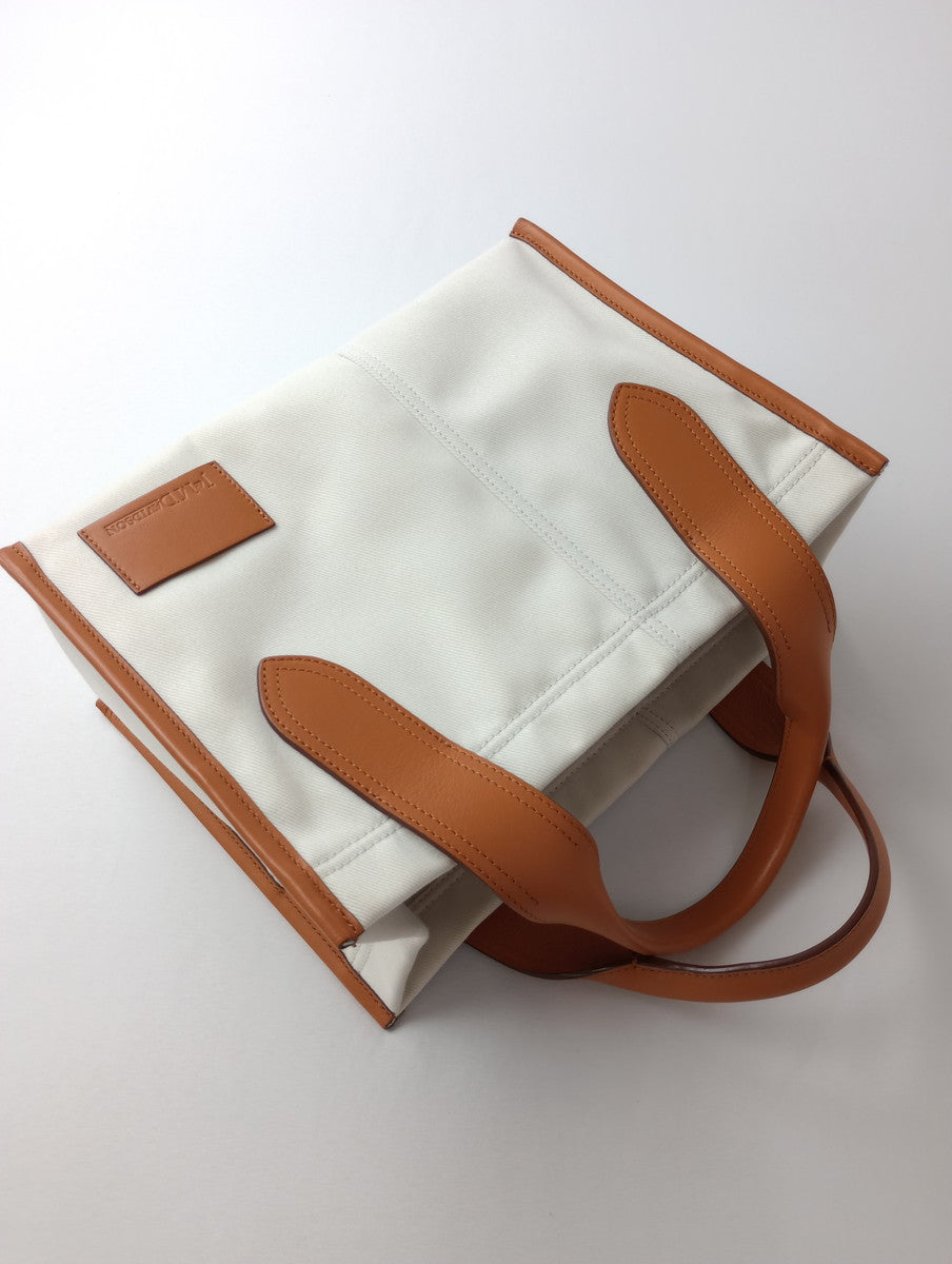 J&M DAVIDSON ジェイアンドエム デヴィッドソン キャンバス レザー トートバッグ オレンジ【中古】