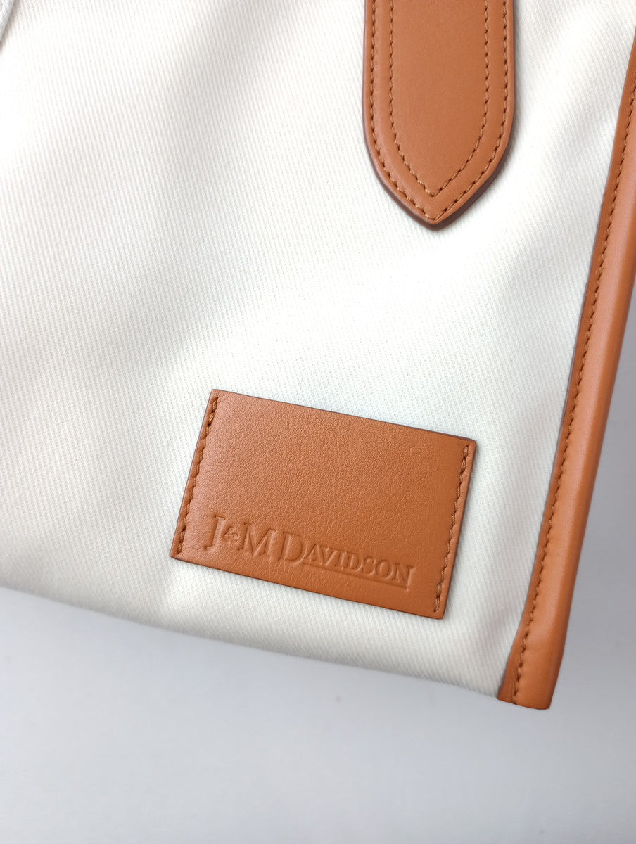 J&M DAVIDSON ジェイアンドエム デヴィッドソン キャンバス レザー トートバッグ オレンジ【中古】