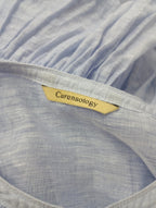 Curensology  カレンソロジー  リネン ブレンド シアー ブラウス  ブルー 【中古】