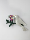 Quir クイール 鳥のブローチ 白 【中古】