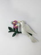 Quir クイール 鳥のブローチ 白 【中古】