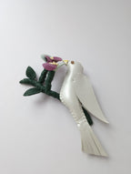 Quir クイール 鳥のブローチ 白 【中古】