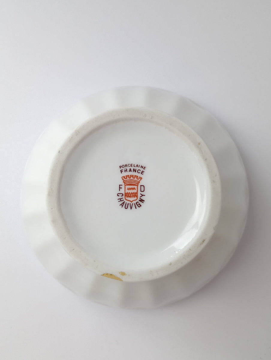 FD Chauvigny ショーヴィニー フランスアンティーク カフェオレボウル 白 ブルー  【中古】 (コピー)