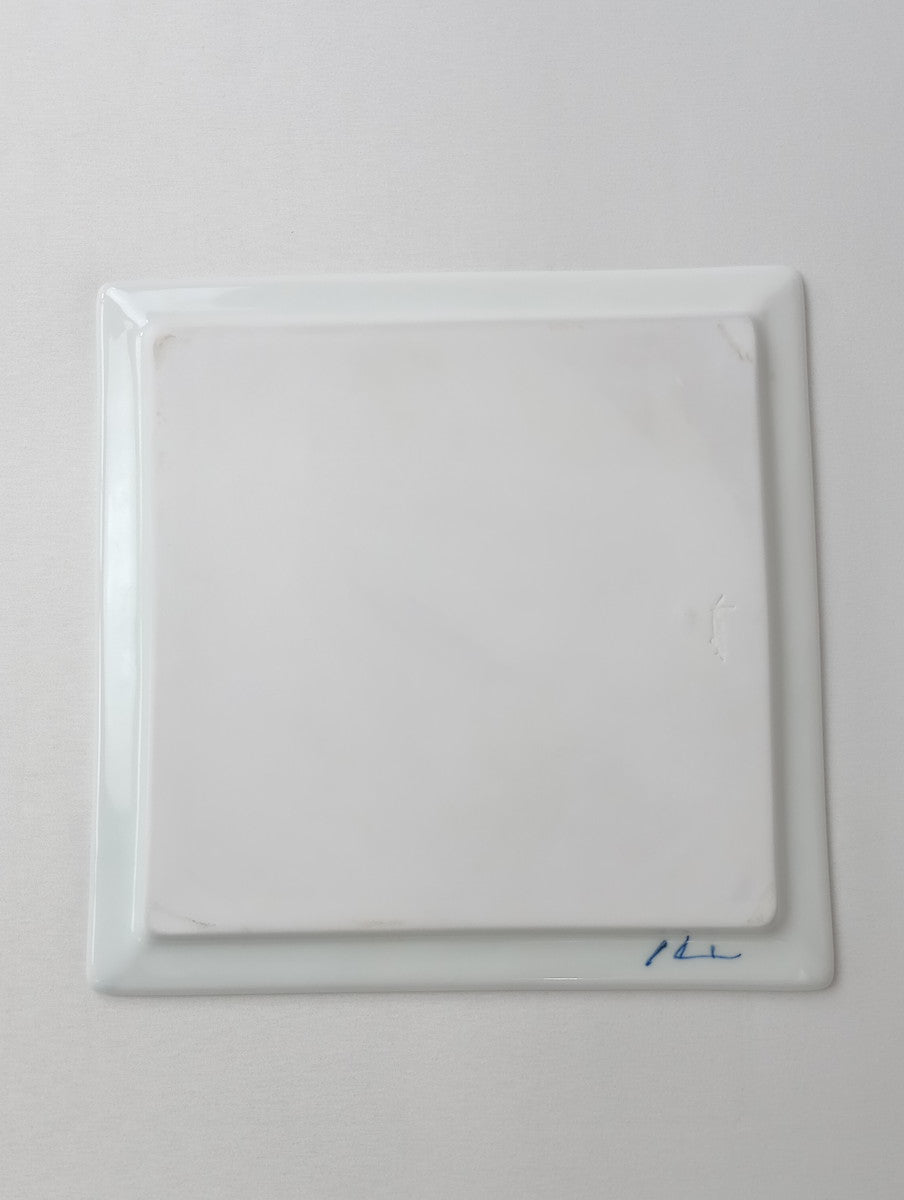 Lee gee jo  イ・キジョ 李起助  Square  plate スクエア プレート 皿 白 【中古】