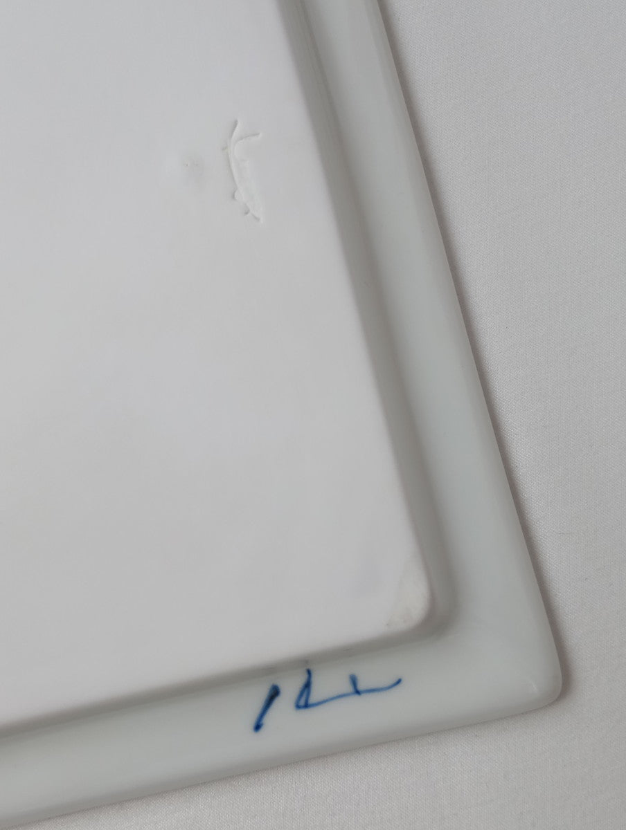 Lee gee jo  イ・キジョ 李起助  Square  plate スクエア プレート 皿 白 【中古】