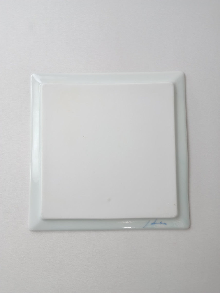 Lee gee jo  イ・キジョ 李起助  Square  plate スクエア プレート 皿 白 【中古】