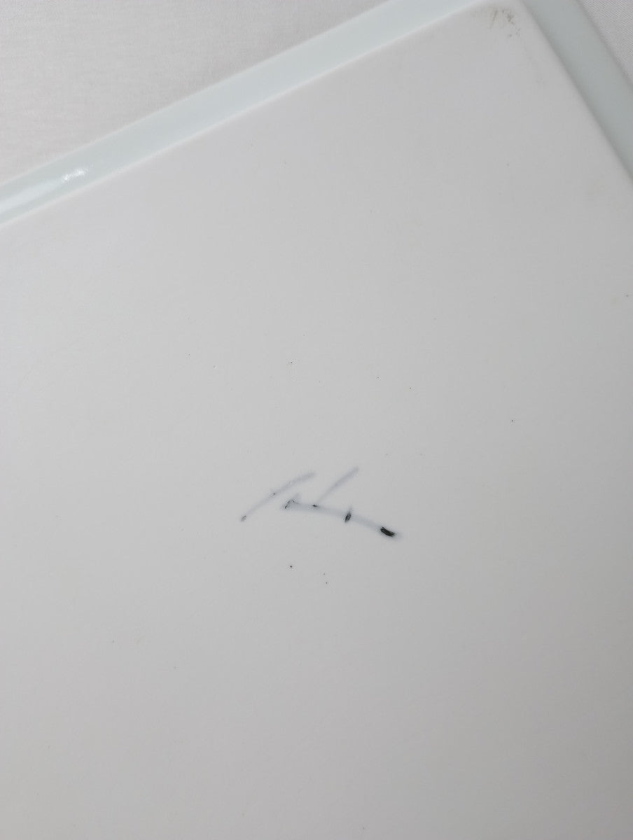 Lee gee jo  イ・キジョ 李起助  Square  plate スクエア プレート 皿 白 【中古】