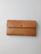 safuji サフジ ミニ長財布（ホック）long wallet ロングウォレット レザー ライトブラウン系 【中古】