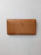 safuji サフジ ミニ長財布（ホック）long wallet ロングウォレット レザー ライトブラウン系 【中古】