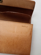 safuji サフジ ミニ長財布（ホック）long wallet ロングウォレット レザー ライトブラウン系 【中古】
