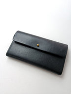 safuji サフジ ミニ長財布（ホック）long wallet ロングウォレット レザー 黒 ブラック 【中古】