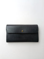 safuji サフジ ミニ長財布（ホック）long wallet ロングウォレット レザー 黒 ブラック 【中古】