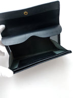 safuji サフジ ミニ長財布（ホック）long wallet ロングウォレット レザー 黒 ブラック 【中古】