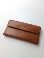 safuji サフジ ミニ長財布（ホック）long wallet ロングウォレット レザー ブラウン系 【中古】