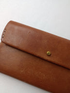 safuji サフジ ミニ長財布（ホック）long wallet ロングウォレット レザー ブラウン系 【中古】