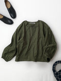 TENNE HANDCRAFTED MODERN テンハンドクラフテッドモダン volume sleeve pullover ボリュームスリーブプルオーバー カットソー カーキ 【中古】