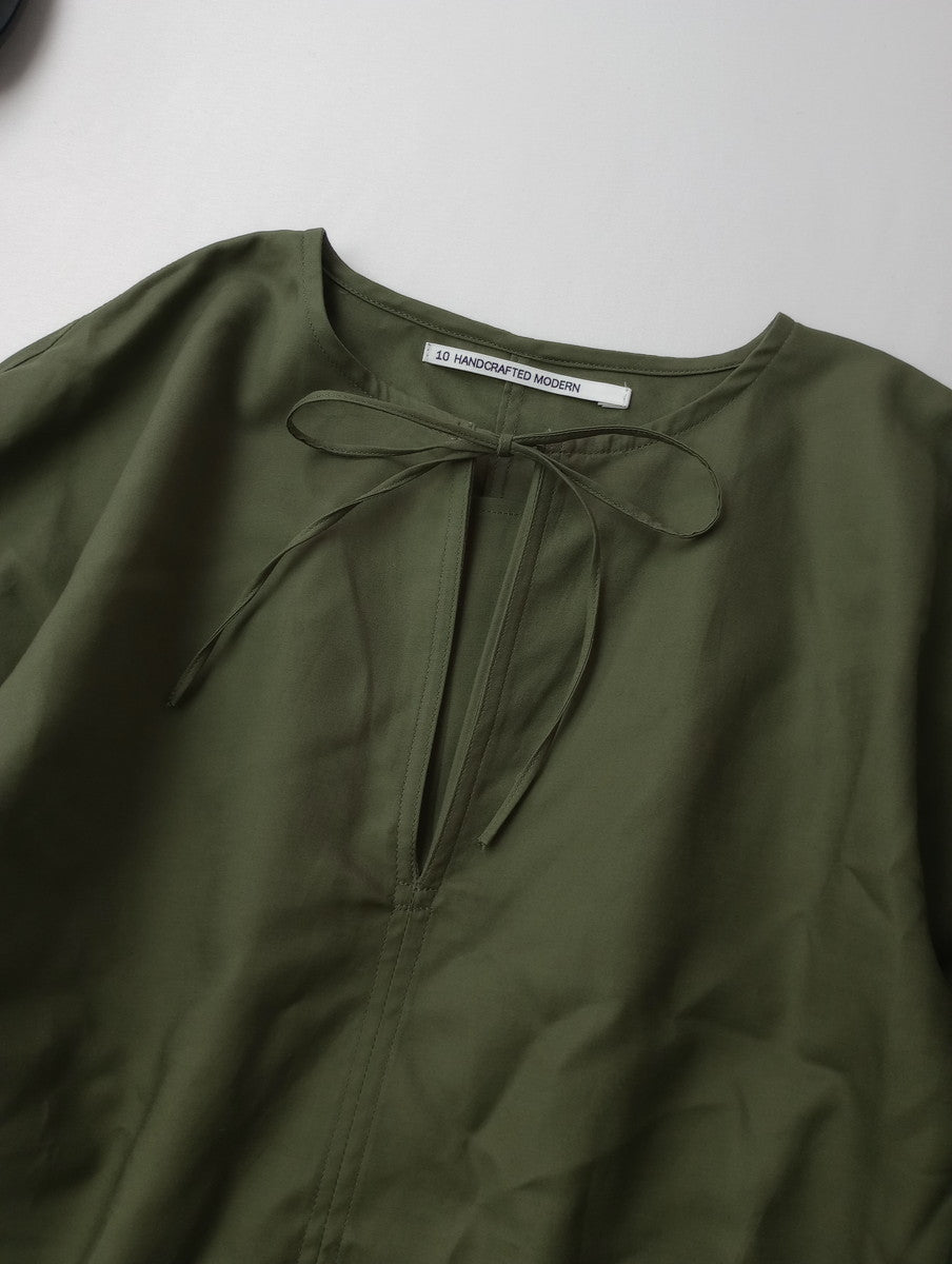 TENNE HANDCRAFTED MODERN テンハンドクラフテッドモダン volume sleeve pullover ボリュームスリーブプルオーバー カットソー カーキ 【中古】