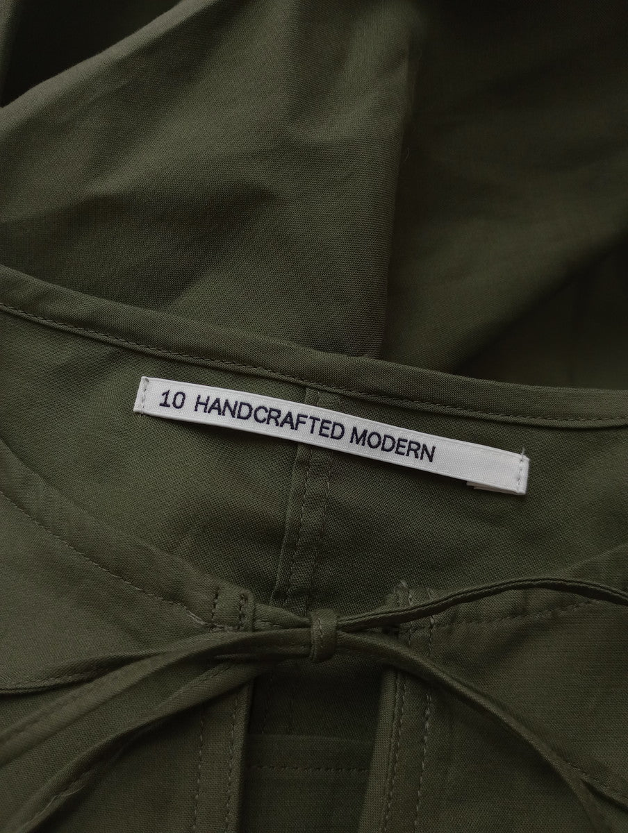 TENNE HANDCRAFTED MODERN テンハンドクラフテッドモダン volume sleeve pullover ボリュームスリーブプルオーバー カットソー カーキ 【中古】