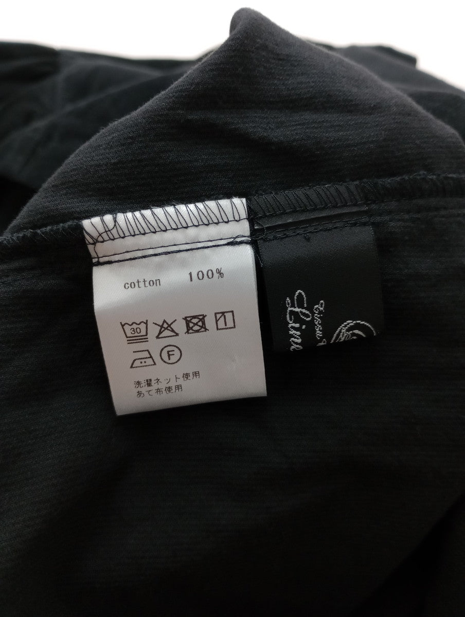 Linenya リネンヤ スタンドカラーブラウス コーデュロイ プルオーバー シャツ 黒 ブラック 【中古】