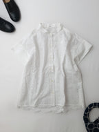 TICCA ティッカ レースフレンチ シャツ トップス  刺繍 白 ホワイト (2M＋3735) 【中古】