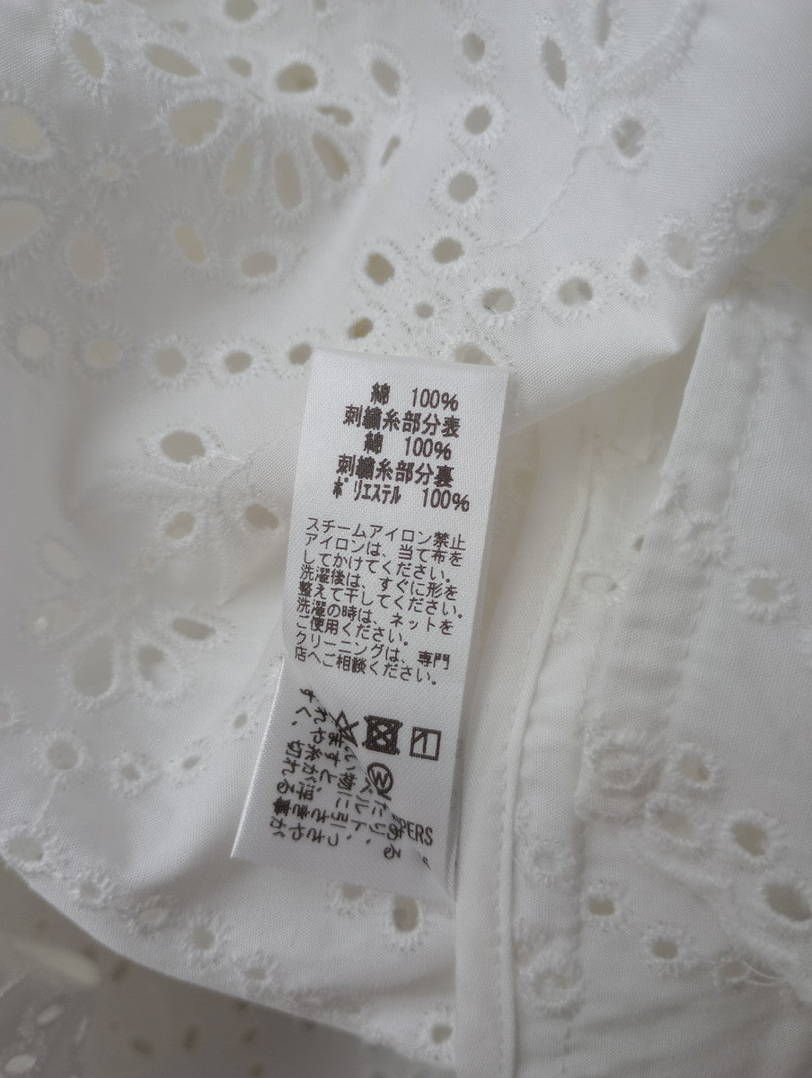 TICCA ティッカ レースフレンチ シャツ トップス  刺繍 白 ホワイト (2M＋3735) 【中古】