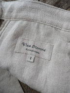 Vlas Blomme ヴラスブラム コルトレイクリネン ウール ヘリンボーン ペンギンパンツ サルエル1   生成り ブラウン 【中古】