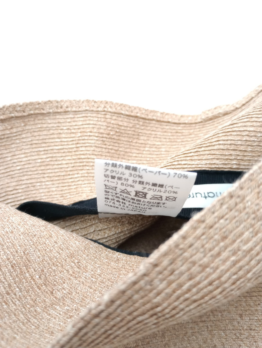 mature ha. マチュアーハ WP paper braid hat switch short ペーパーハット 帽子 ベージュ (16M＋3154)【中古】