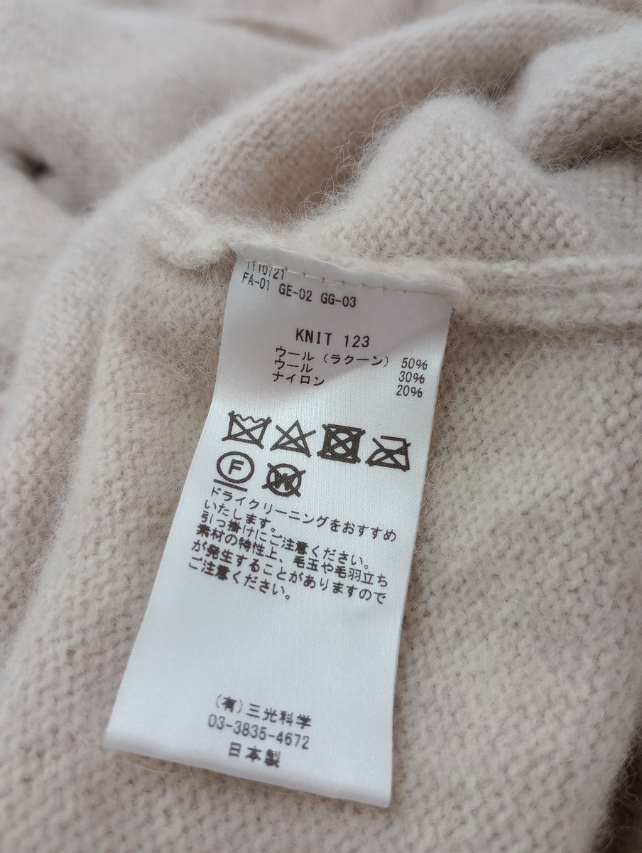 enrica  エンリカ  ラクーン ウール 毛 混 ロング ワンピース ニット アイボリー  【中古】