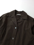 MARGARET HOWELL マーガレットハウエル SOFT COTTON POPLIN DRESS 長袖 シャツワンピース ロング ダークブラウン コットン 綿 100％ 1 【中古】