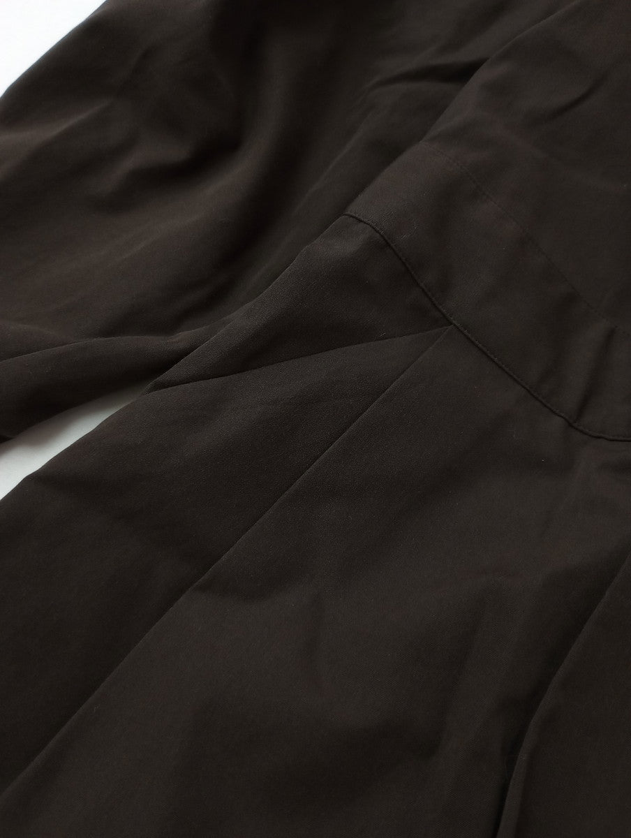 MARGARET HOWELL マーガレットハウエル SOFT COTTON POPLIN DRESS 長袖 シャツワンピース ロング ダークブラウン コットン 綿 100％ 1 【中古】