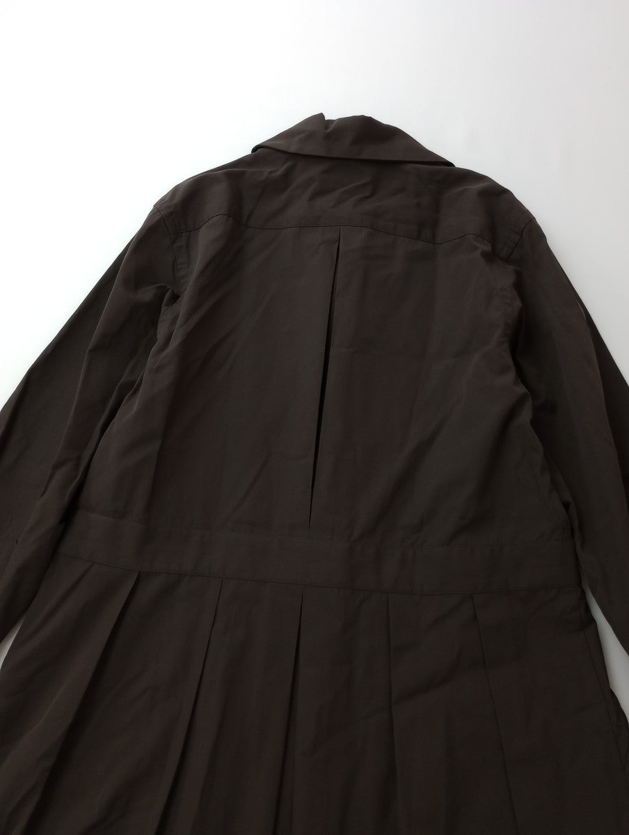MARGARET HOWELL マーガレットハウエル SOFT COTTON POPLIN DRESS 長袖 シャツワンピース ロング ダークブラウン コットン 綿 100％ 1 【中古】