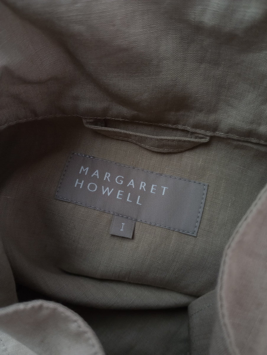 MARGARET HOWELL マーガレット・ハウエル スイングトップ ジップアップ ブルゾン ジャケット  リネン 麻 100％ ベージュ 1  【中古】