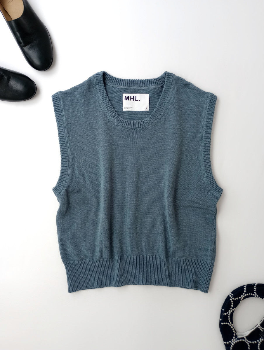 MHL. エムエイチエル マーガレットハウエル BELGIAN LINEN COTTON ベルギーリネン コットン ニットベスト 2【中古】