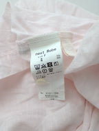 nest Robe ネストローブ UpcycleLino ribbon tie short blouse リボンド ブラウス 長袖 シャツ トップス  ピンク  【中古】
