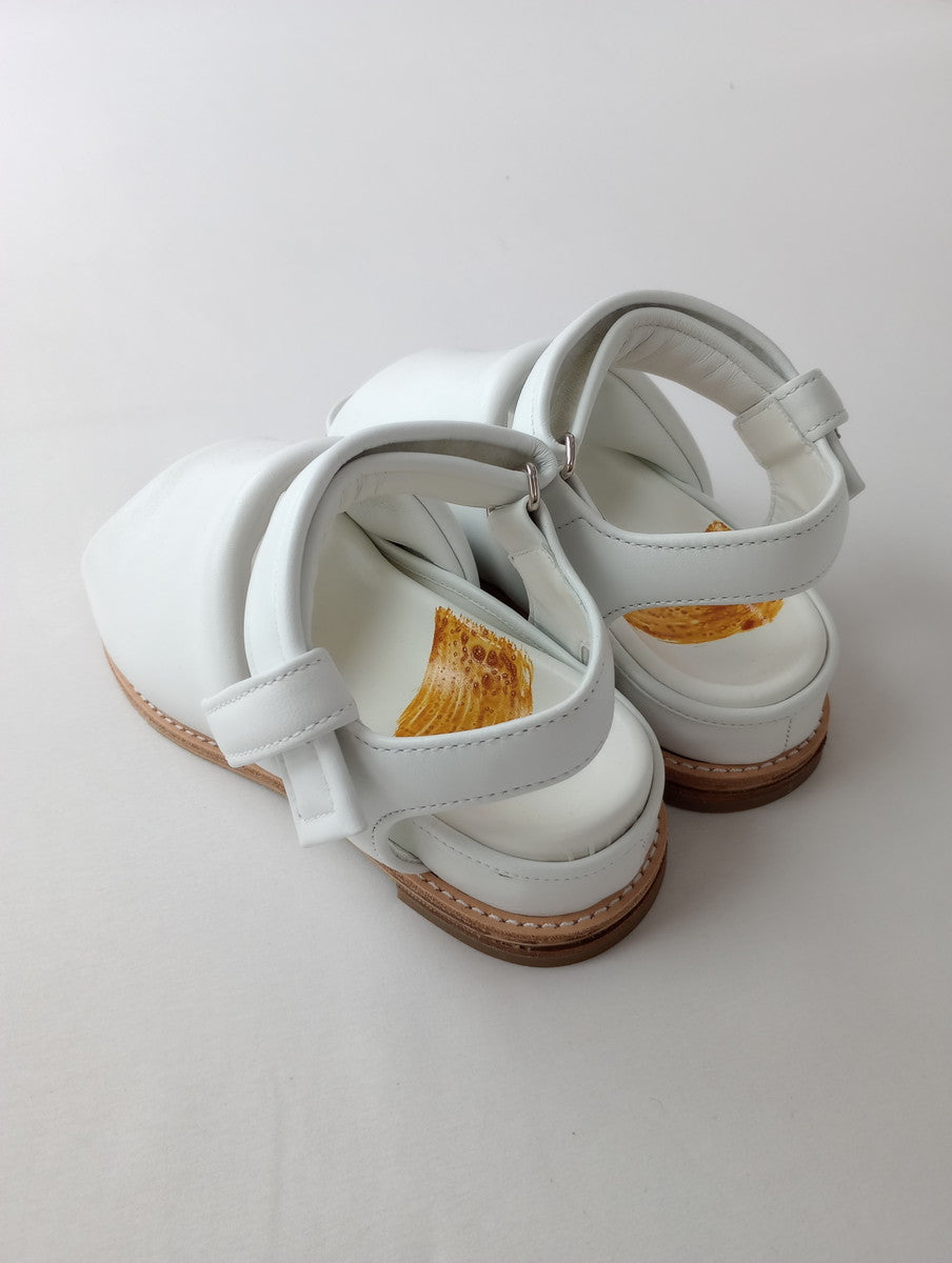 ebagos  エバゴス  ラムテンダーベルト サンダル 靴  白 23  (BM＋3762)【中古】