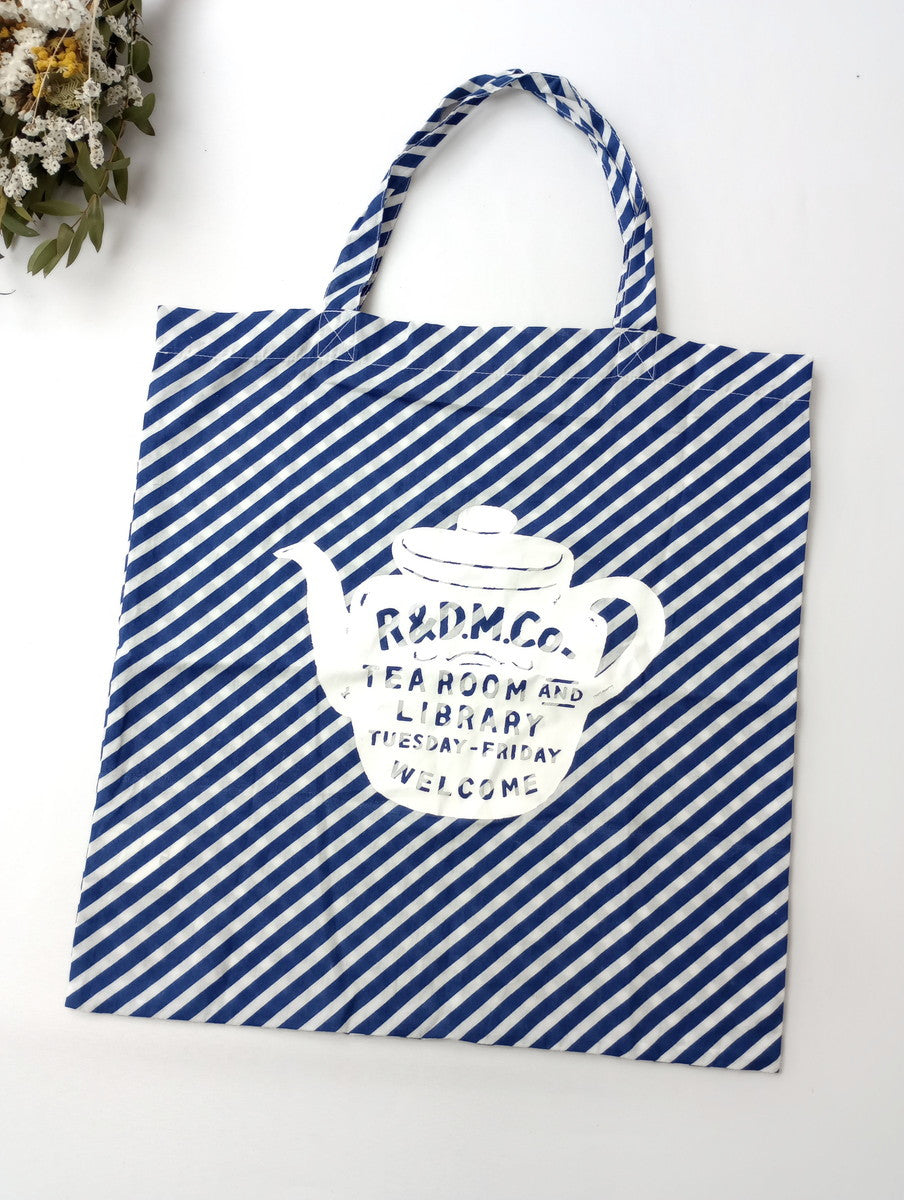R&D.M.Co- オールドマンズテーラー RAINY STRIPE TOTE BAG トートバッグ ブルー 【中古】