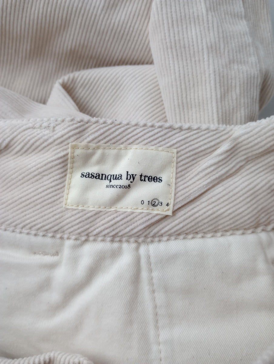 sasanqua by trees サザンカバイツリーズ コーデュロイ カーブ パンツ ワイド  アイボリー 2 【中古】