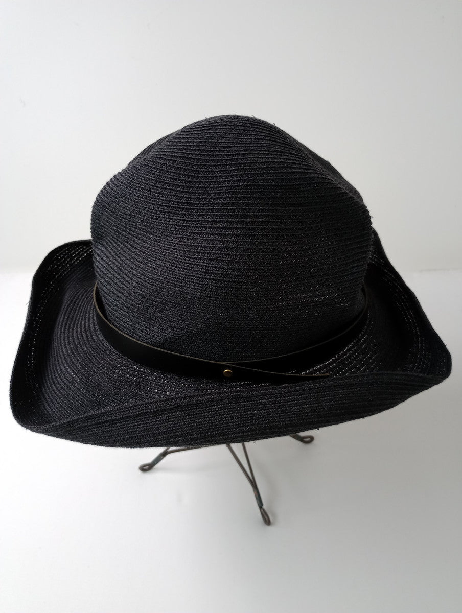 mature ha. マチュアーハ BOXED HAT ボックスハット 帽子 黒 ブラック  (AM＋3797)【中古】