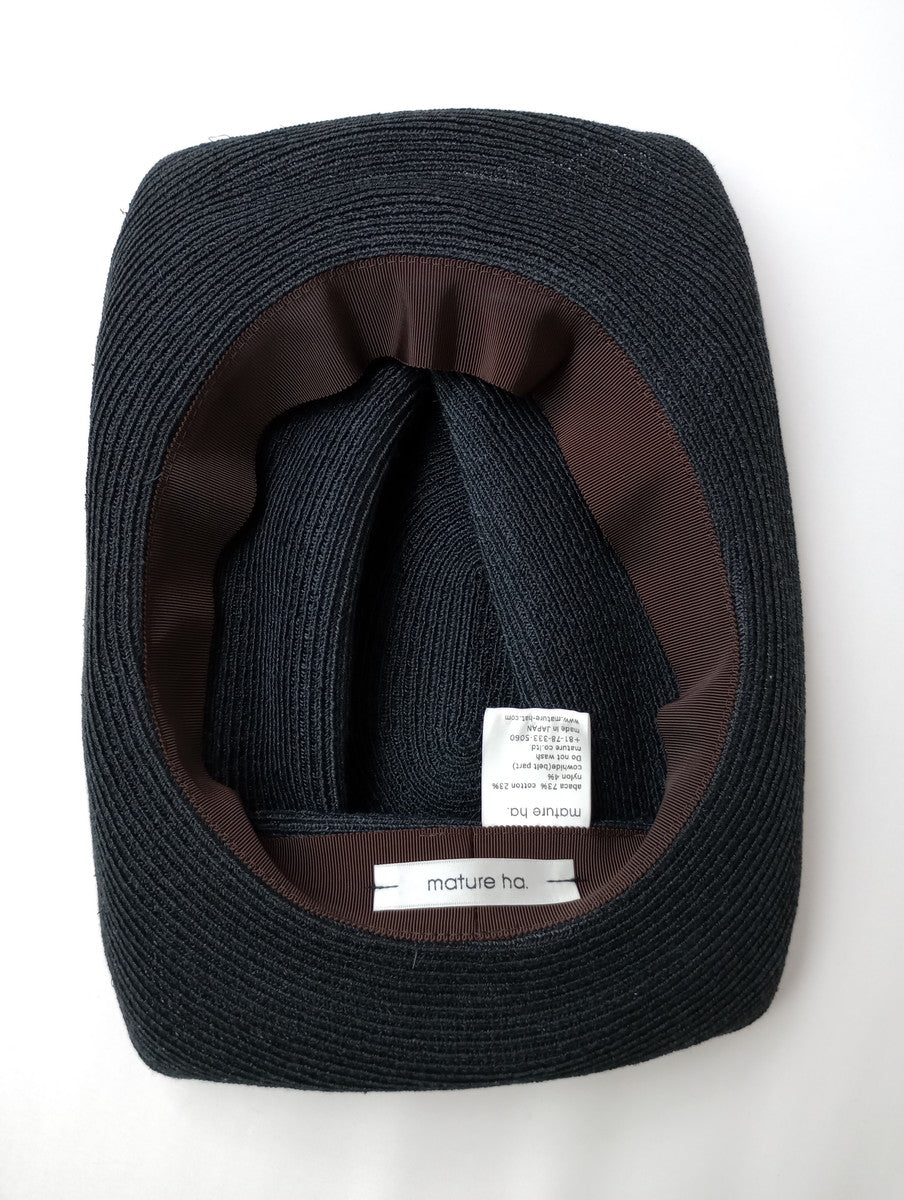 mature ha. マチュアーハ BOXED HAT ボックスハット 帽子 黒 ブラック  (AM＋3797)【中古】