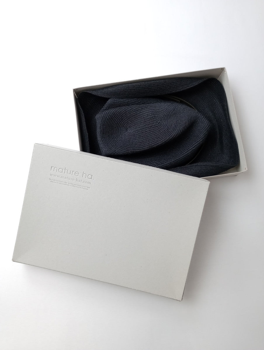 mature ha. マチュアーハ BOXED HAT ボックスハット 帽子 黒 ブラック  (AM＋3797)【中古】