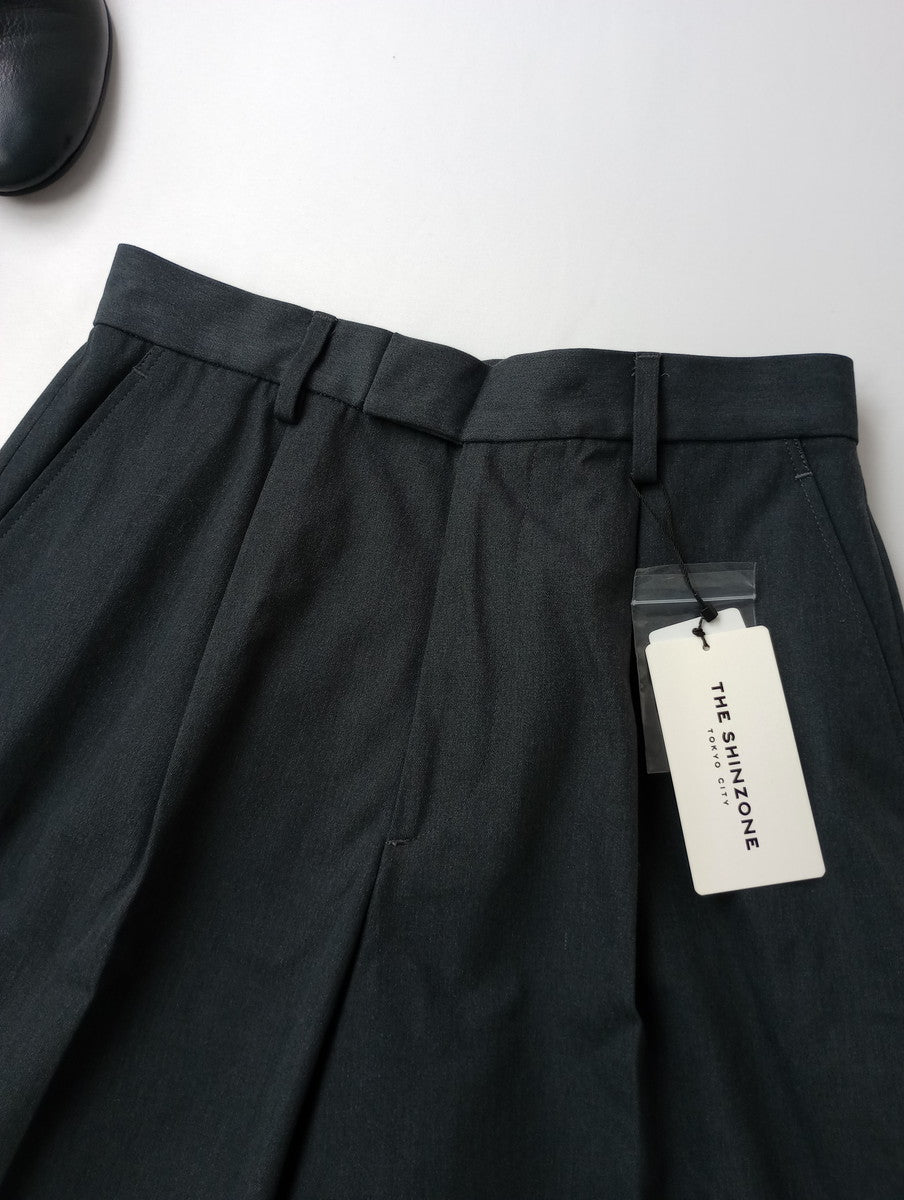 新品 THE SHINZONE シンゾーン SUMMER GABADINE HALF PANTS サマーギャバジンハーフパンツ グレー 34 【中古】
