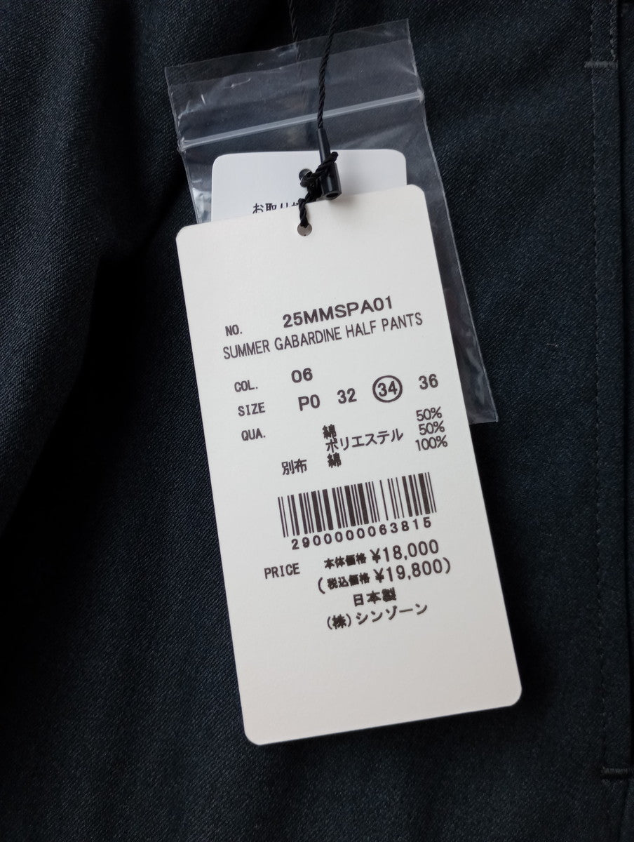 新品 THE SHINZONE シンゾーン SUMMER GABADINE HALF PANTS サマーギャバジンハーフパンツ グレー 34 【中古】