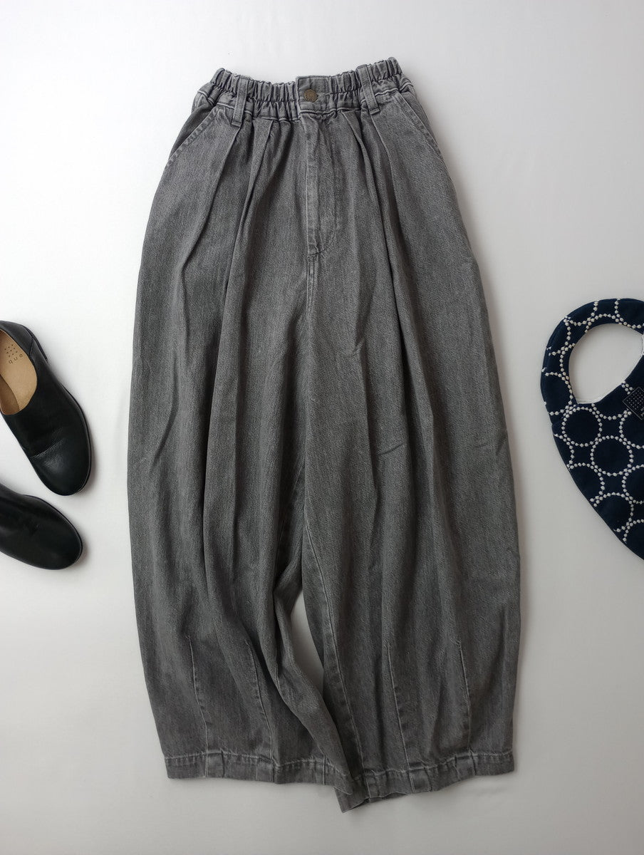 HARVESTY ハーベスティ BLACK DENIM CIRCUS PANTS ブラックデニム サーカスパンツ GRAY FADE グレー 1【中古】