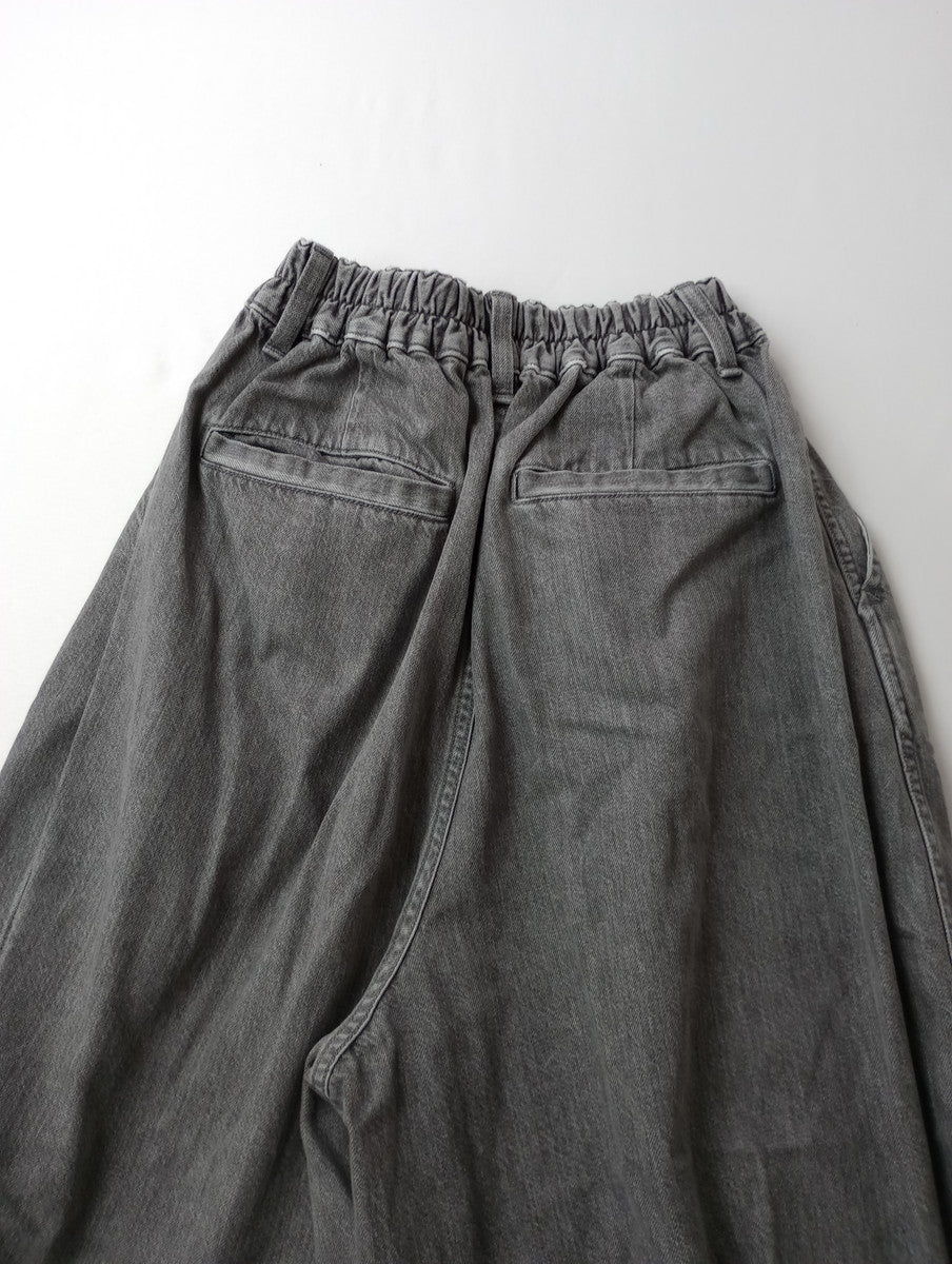 HARVESTY ハーベスティ BLACK DENIM CIRCUS PANTS ブラックデニム サーカスパンツ GRAY FADE グレー 1【中古】