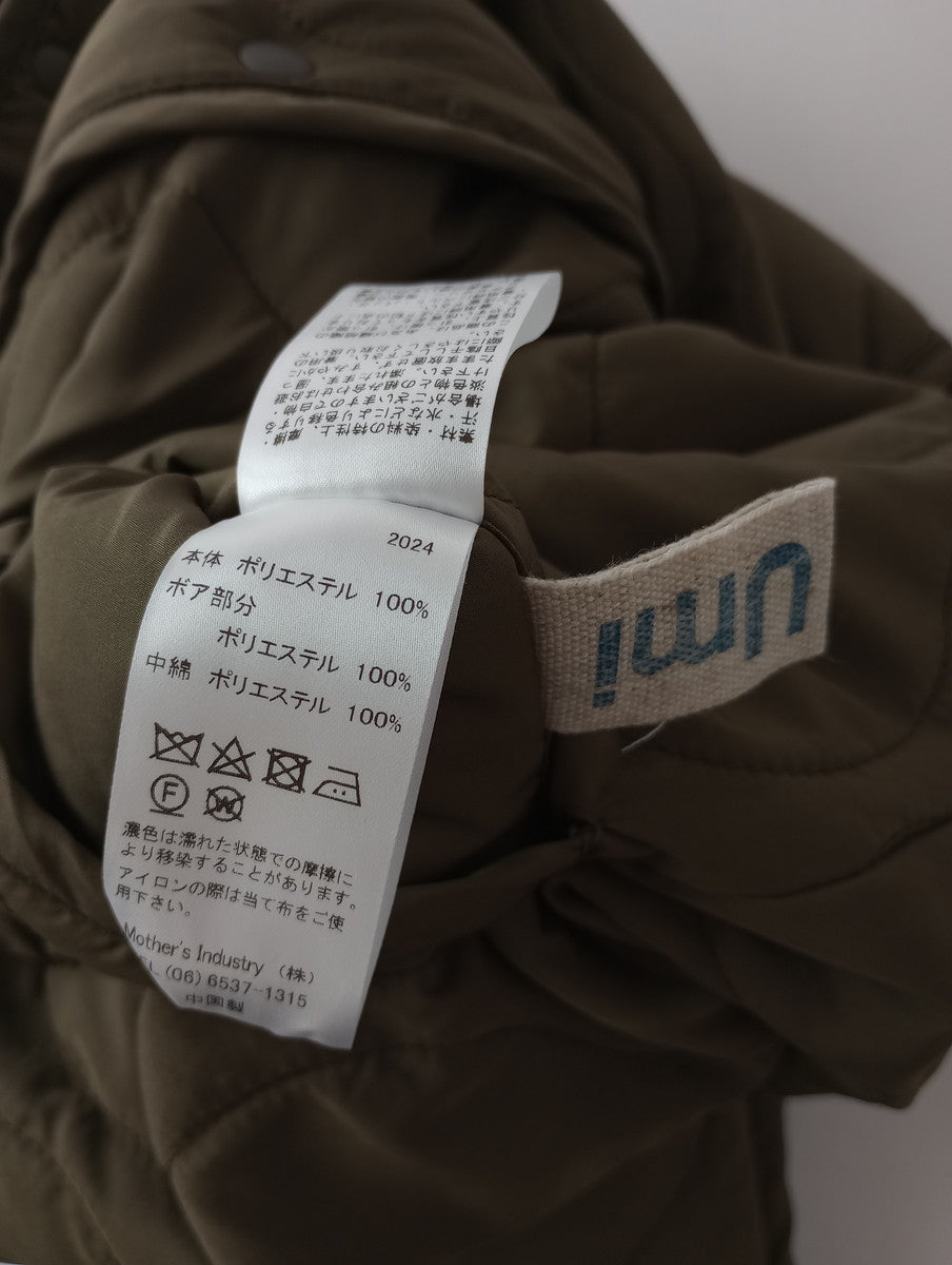 MidiUmi ミディウミ キルティング ボア リバーシブル ベスト カーキ 【中古】