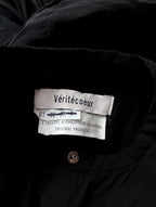 Veritecoeur ヴェリテクール コットン 綿 100％ ロング 長袖 シャツワンピース  黒 ブラック【中古】