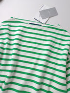新品 SAINT JAMES セントジェームス OUESSANT LOOSE ウェッソン ルーズ ボーダールーズ バスクシャツ  グリーン 001 【中古】